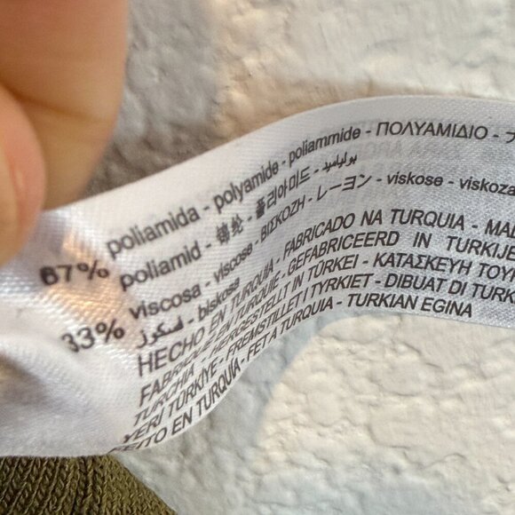 Zara Green Knit Babydoll Mini Dress Square Neck Small - Picture 8 of 9